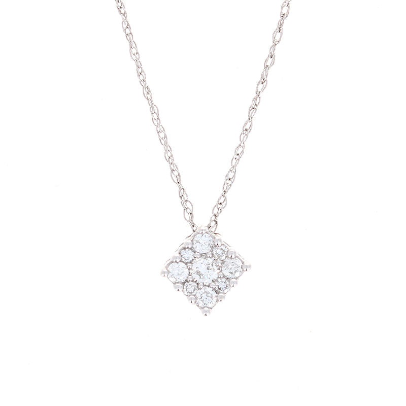 Ladies 14kt White Gold 0.35cts Diamond Pendant