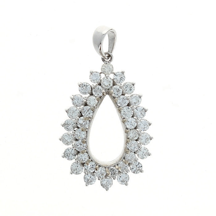 Ladies 14kt White Gold 2.39cts Diamond Pendant