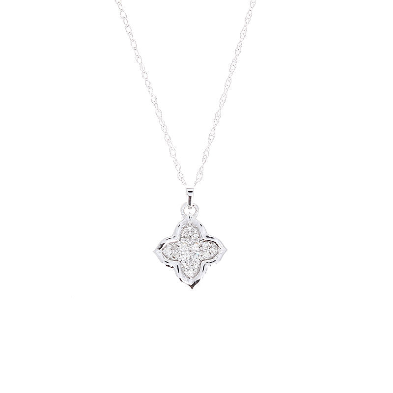 Ladies 14kt White Gold 0.08ct Diamond Pendant