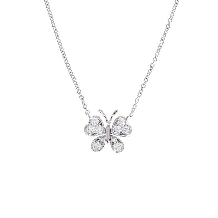 Ladies 14kt White Gold 0.38cts Diamond Pendant