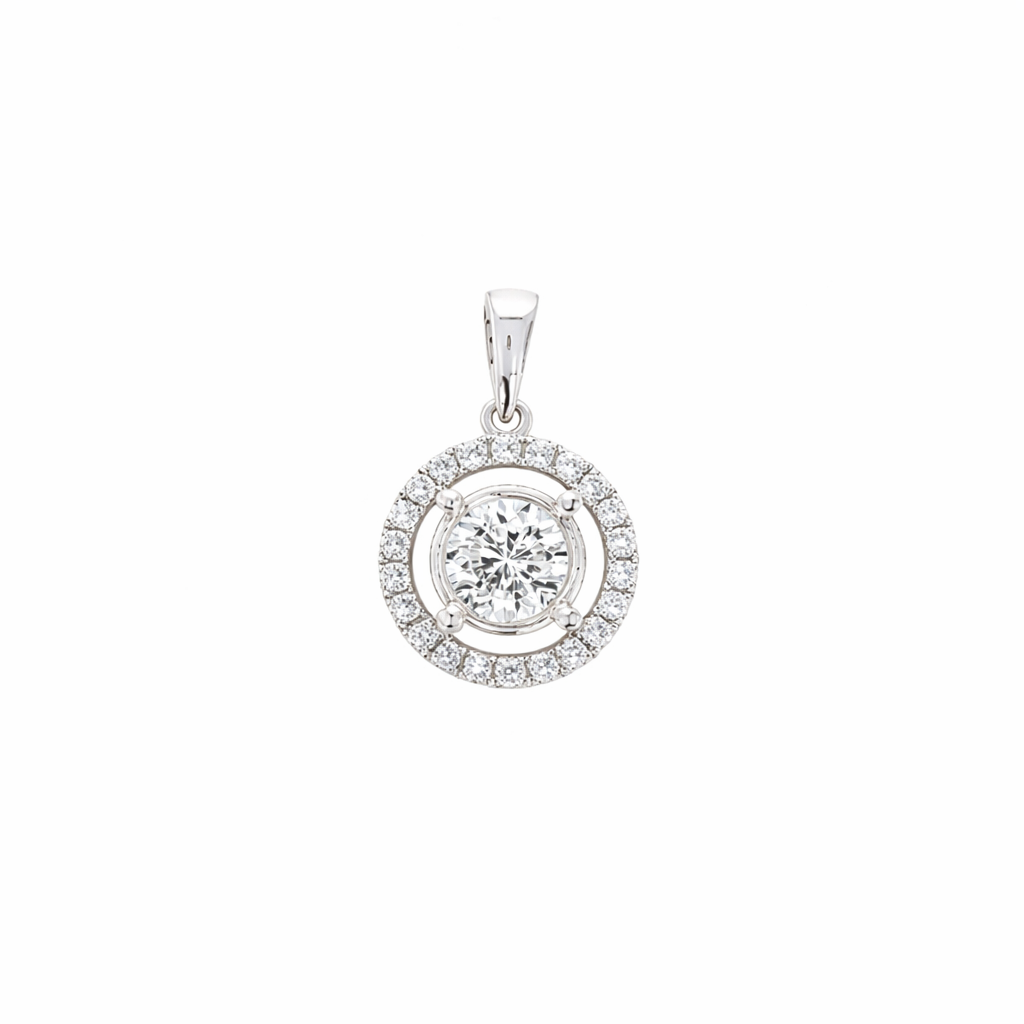 Ladies 14kt White Gold 0.13cts Diamond Pendant Setting