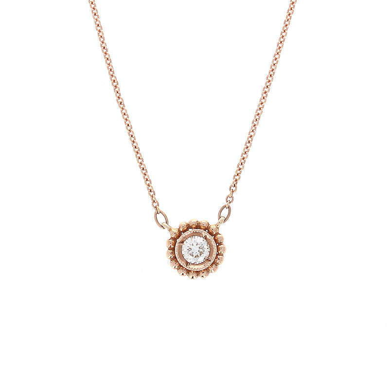 Ladies 14kt Rose Gold 0.13ct Diamond Pendant