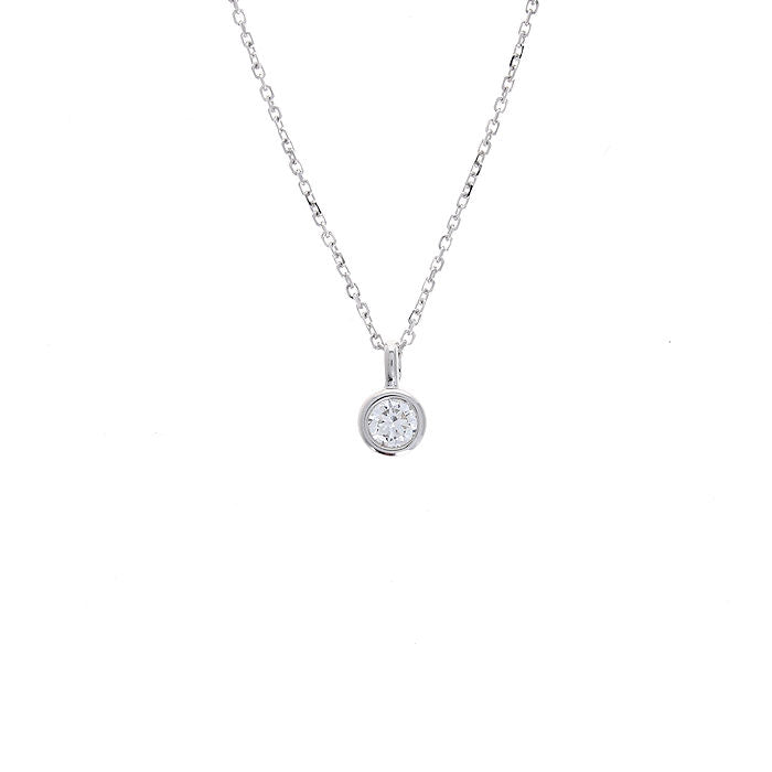 Ladies 14kt White Gold 0.13cts Diamond Pendant