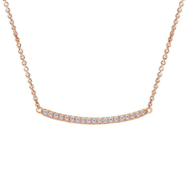 Ladies 14kt Rose Gold 0.19cts Diamond Necklace