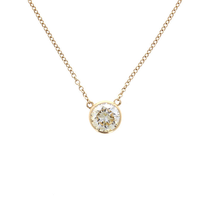 Ladies 14kt Yellow Gold Diamond Bezel Necklace
