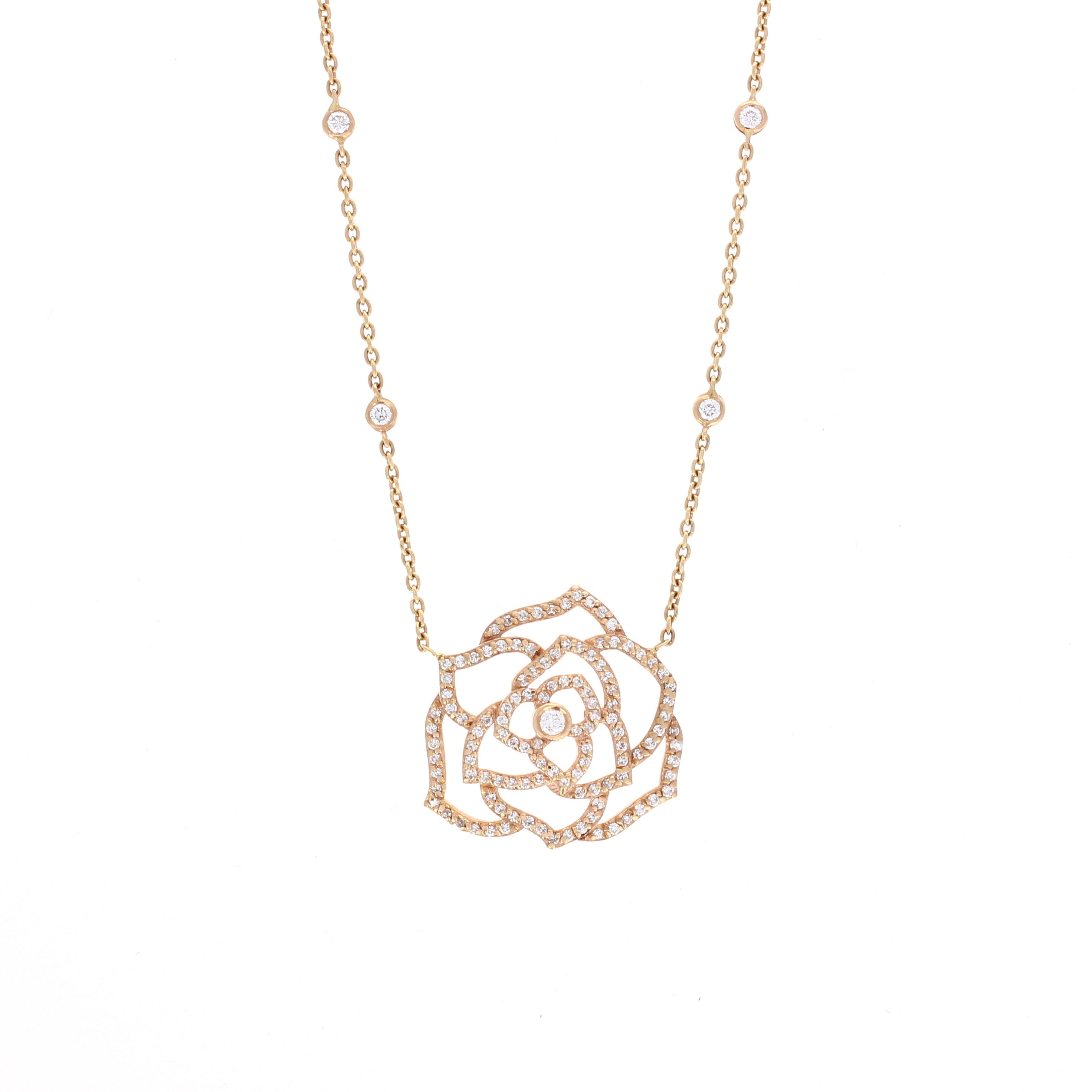 Ladies 18kt Rose Gold 0.83cts Diamond Necklace
