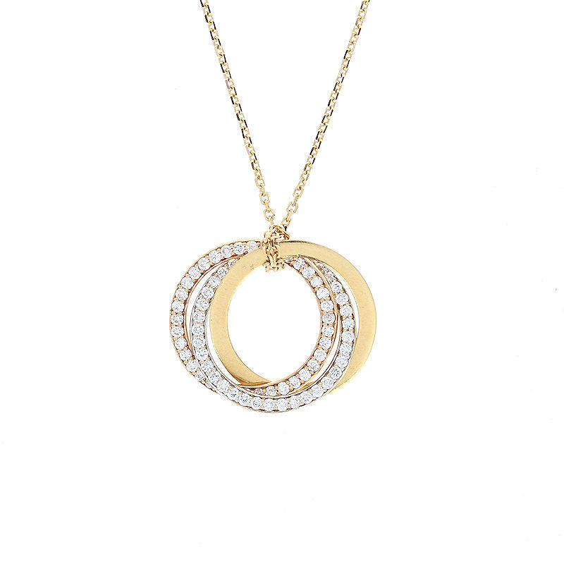 Ladies 18kt Tri-Colored 0.86cts Diamond Pendant