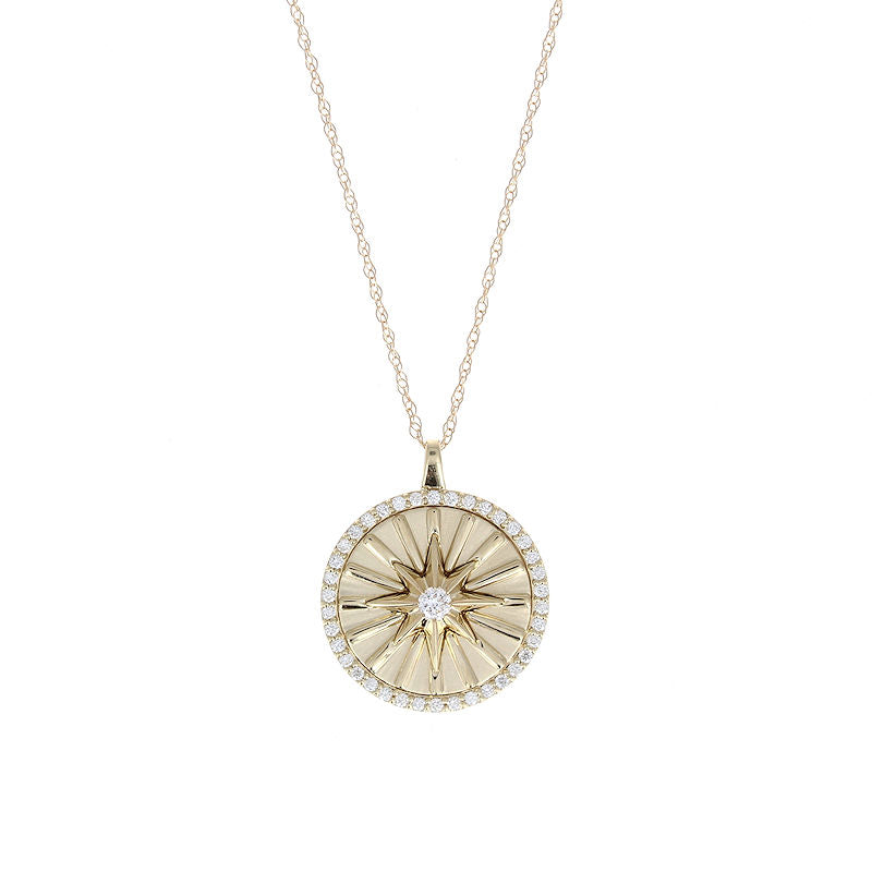 Ladies 14kt Yellow Gold 0.26cts Diamond Pendant
