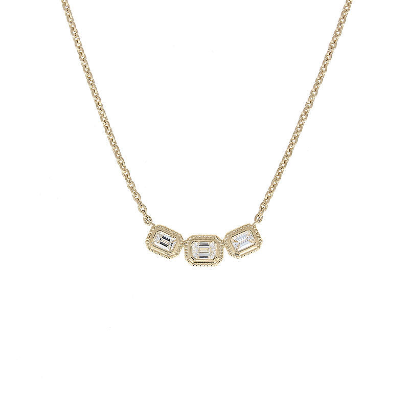 Ladies 14kt Yellow Gold 0.43cts Baguette Diamond Pendant