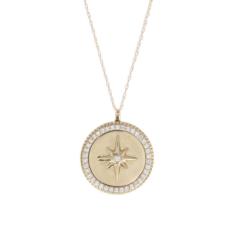 Ladies 14kt Yellow Gold 0.35cts Diamond Pendant