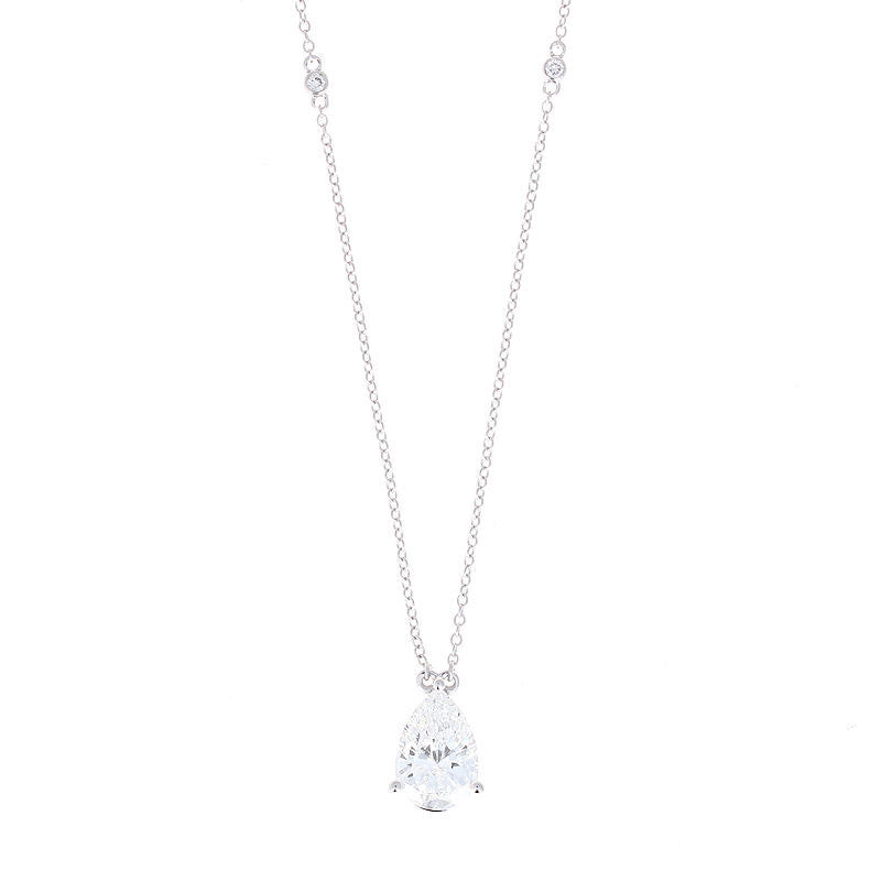 Ladies 14kt White Gold 2.04cts Lab Grown Pear Diamond Pendant