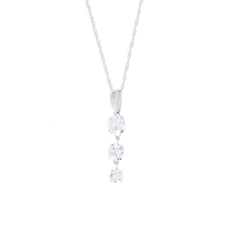 Ladies 14kt White Gold 1.00cts Lab Grown Diamond Pendant