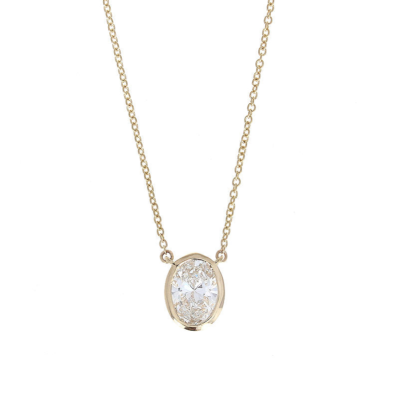 Ladies 14kt Yellow Gold 1.00ct Lab Grown Diamond Pendant