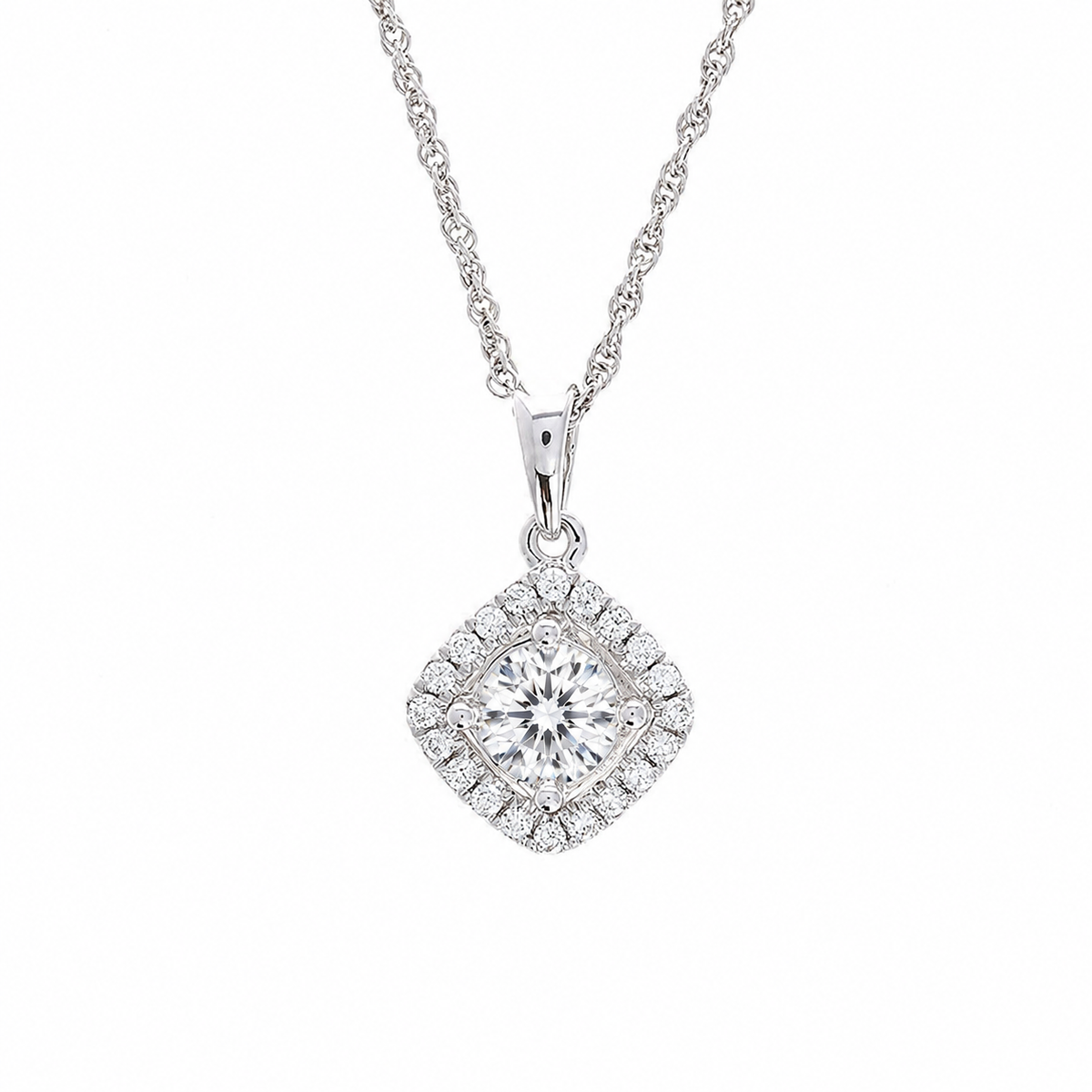 Ladies 14kt White Gold 0.14cts Diamond Pendant Setting