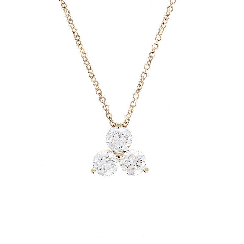 Ladies 14kt Yellow Gold 1.00cts Diamond Cluster Pendant