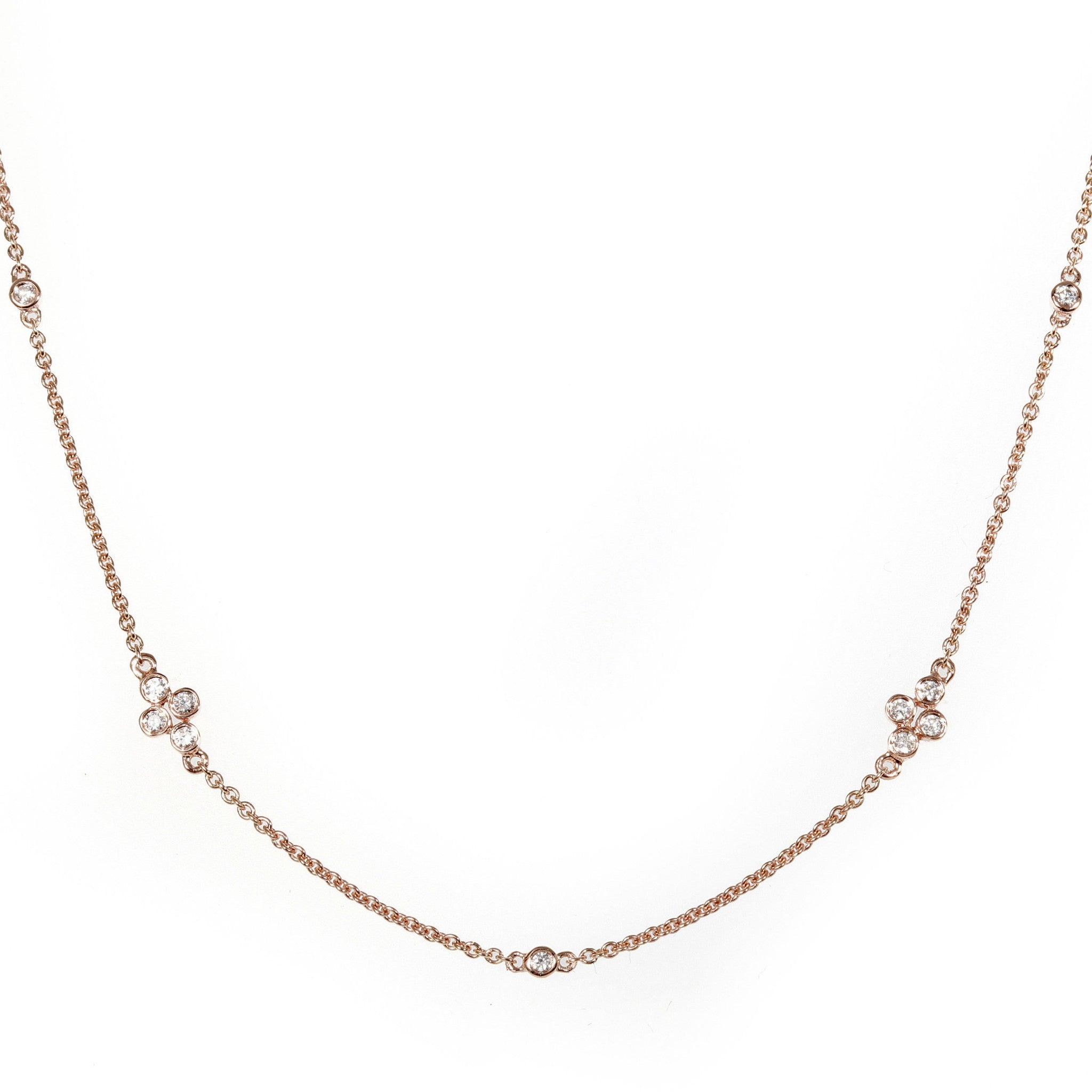 Ladies 14kt Rose Gold 0.43cts Diamond Necklace