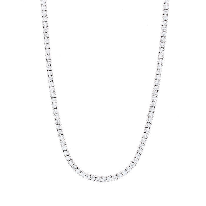 Ladies 14kt White Gold 6.10cts Diamond Riviera Necklace