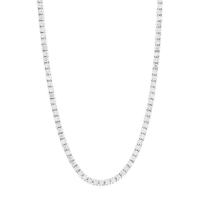 Ladies 14kt White Gold 4.52cts Diamond Riviera Necklace