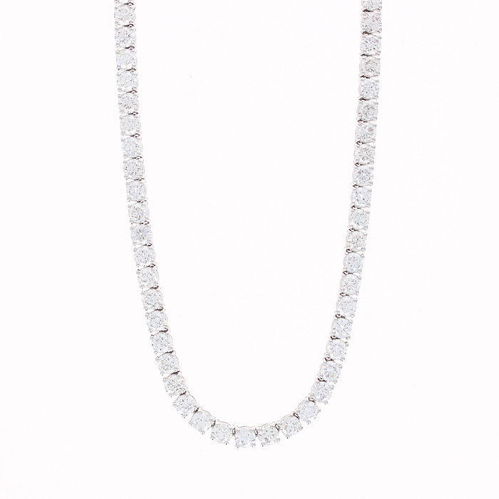 Ladies 14kt White Gold 10.09cts Diamond Riviera Necklace