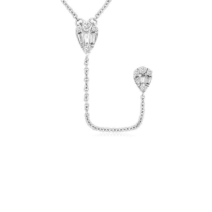 Ladies 14kt White Gold 0.22cts Diamond Necklace