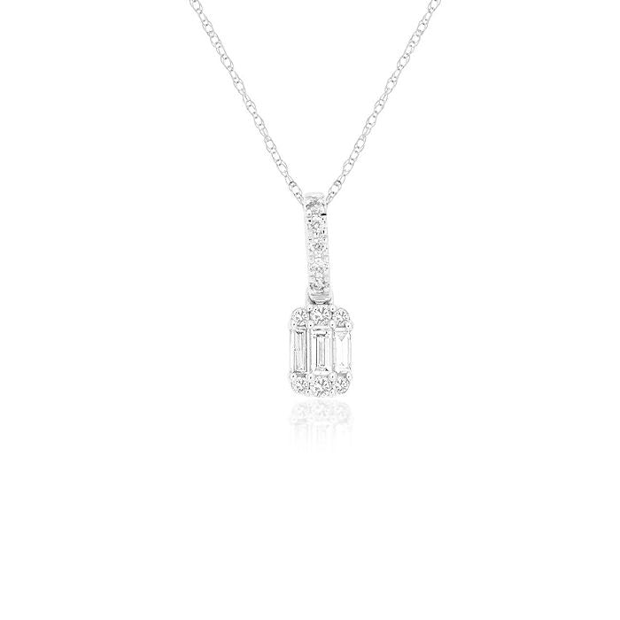 Ladies 14kt White Gold 0.14cts Diamond Necklace