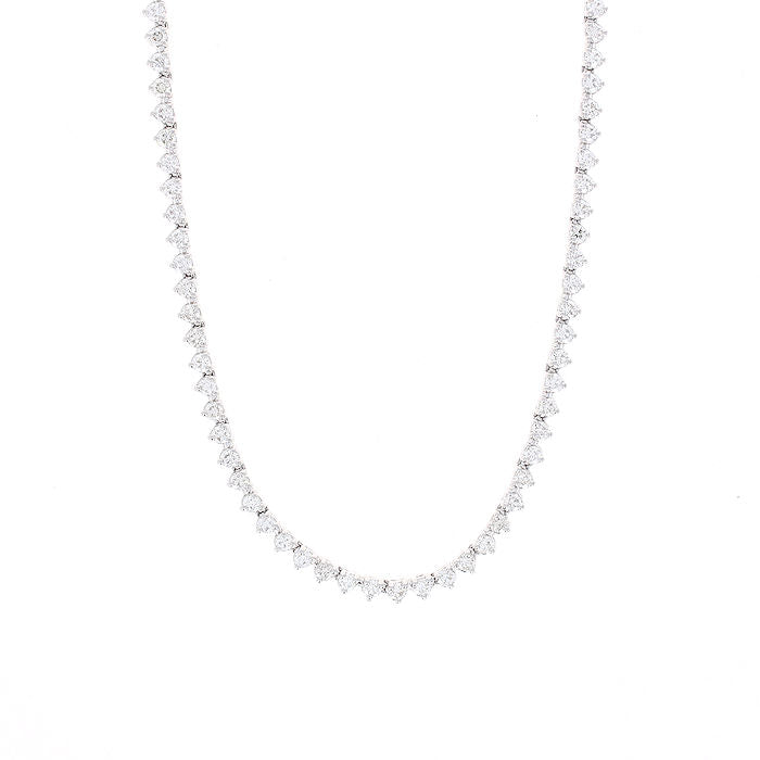 Ladies 14kt White Gold 5.49cts Diamond Riviera Necklace