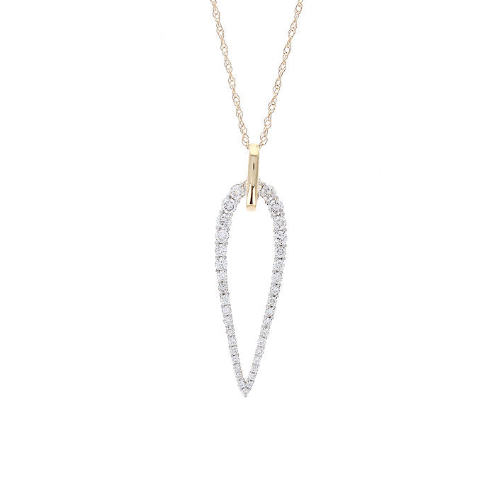 Ladies 14kt Yellow Gold 0.50cts Diamond Pendant