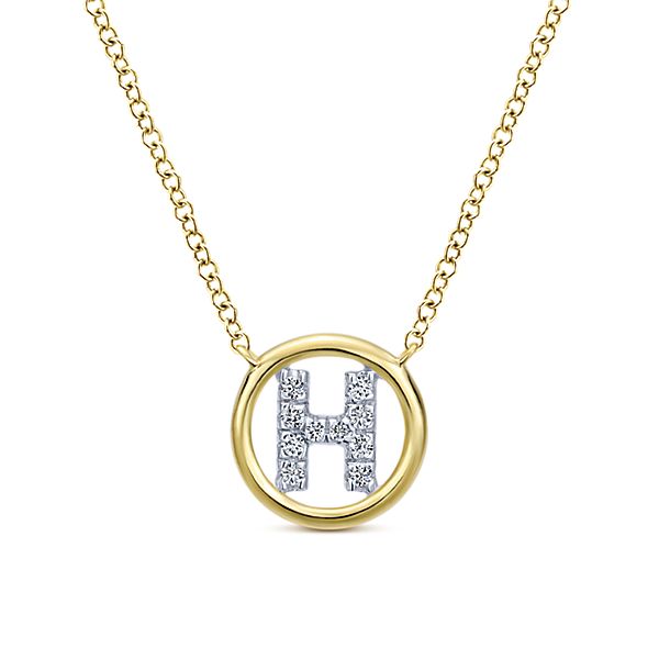 Ladies 14kt Yellow Gold 0.06cts Diamond Initial Pendant