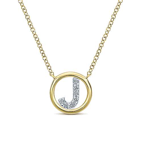 Ladies 14kt Yellow Gold 0.05cts Diamond Initial Pendant