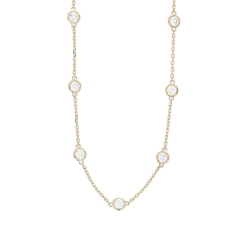 Ladies14kt Yellow Gold 2.03cts Diamond By The Yard Necklace