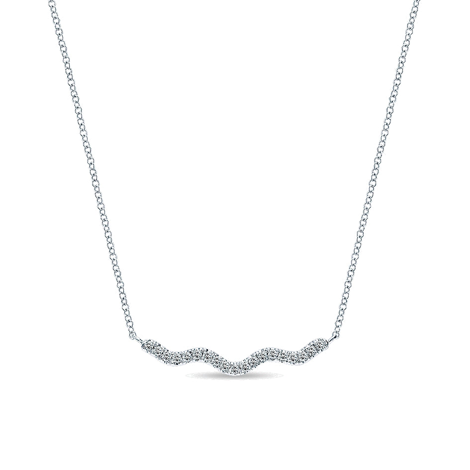 Ladies 14kt White Gold 0.19cts Diamond Necklace