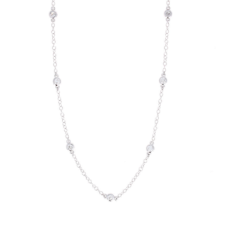 Ladies 14kt White Gold 0.50cts Diamond by the Yard Necklace