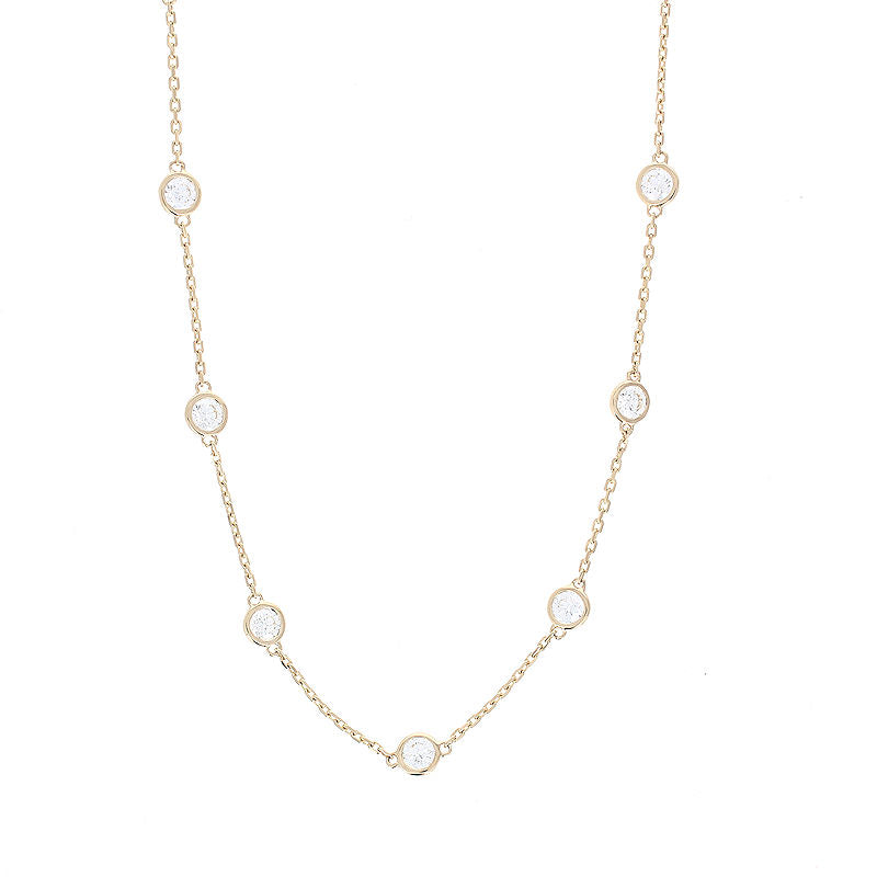 Ladies 14kt Yellow Gold 5.51cts Diamond By The Yard Necklace