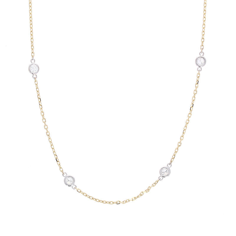 Ladies 14kt Two Tone Gold 0.70cts Diamond by the Yard Necklace