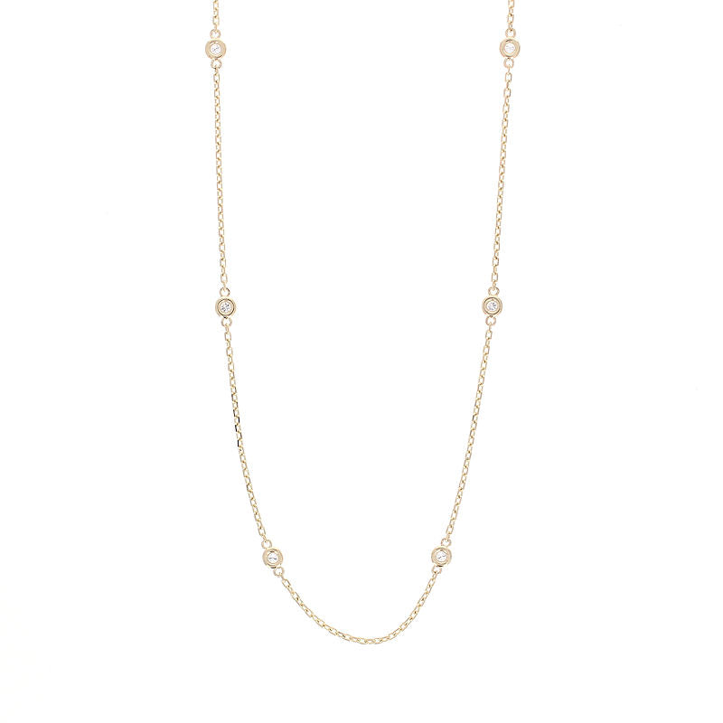 Ladies 14kt Yellow Gold 0.30cts Diamond by the Yard Necklace