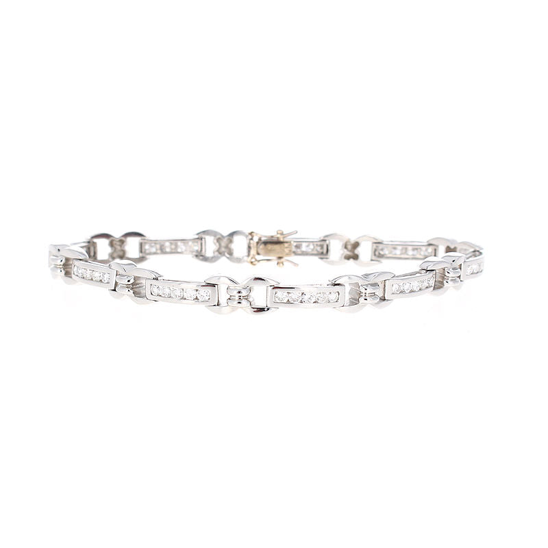Ladies Platinum 1.44cts Diamond Channel Bracelet