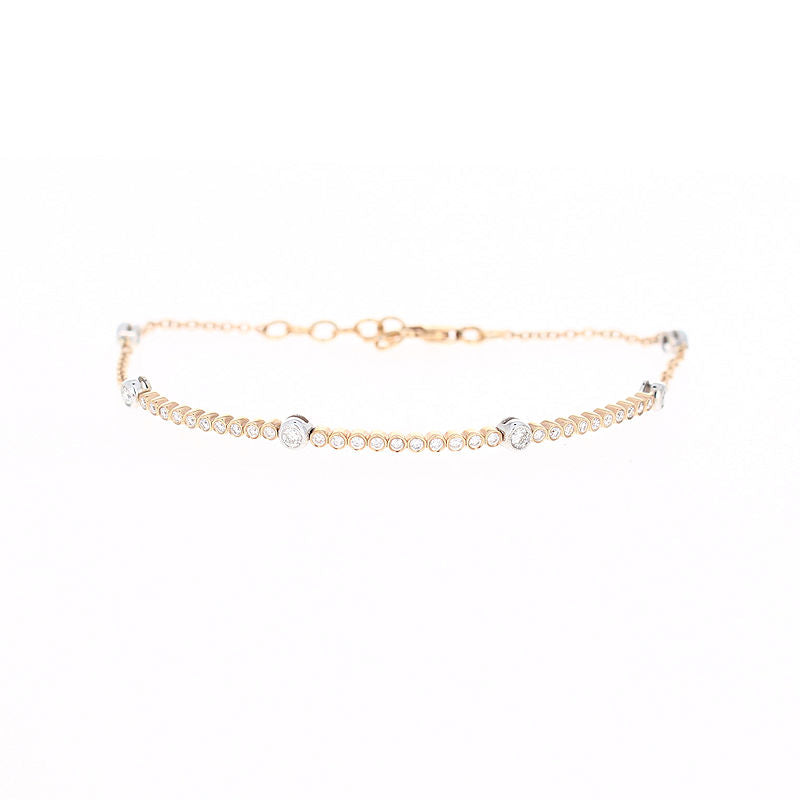 Ladies 18kt Rose Gold 0.50cts Diamond Bracelet