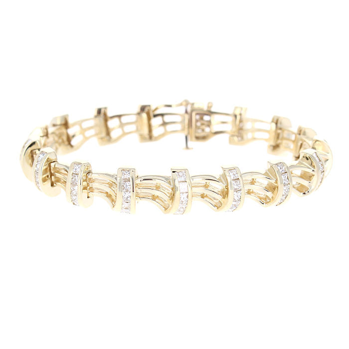 Ladies 14kt Yellow Gold 7.00ct Diamond Bracelet