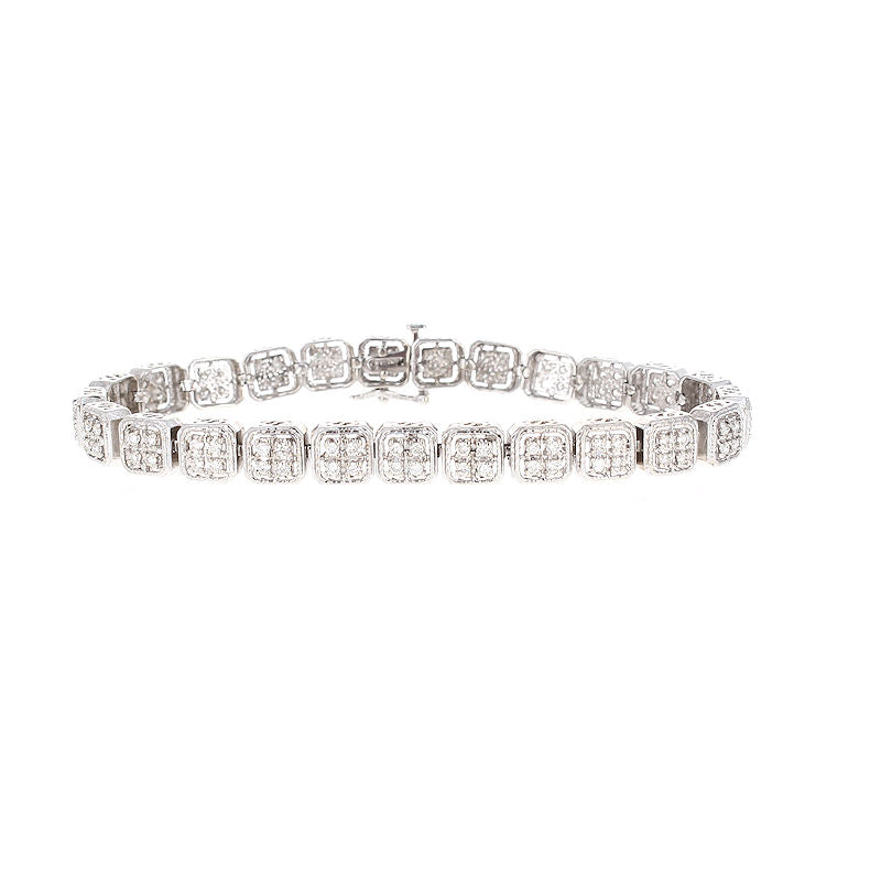 Ladies 14kt White Gold 1.50cts Diamond Bracelet