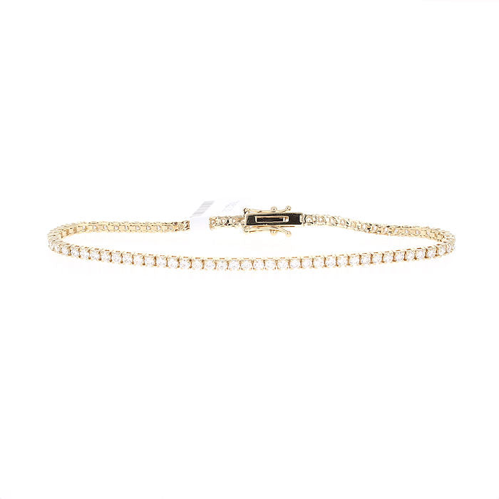 Ladies 14kt Yellow Gold 2.77cts Diamond Tennis Bracelet