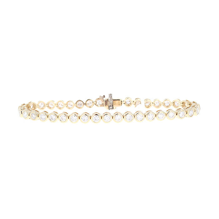 Ladies 14kt Yellow Gold 3.94cts Diamond Tennis Bracelet