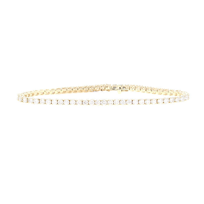 Ladies 14kt Yellow Gold 4.07cts Diamond Tennis Bracelet