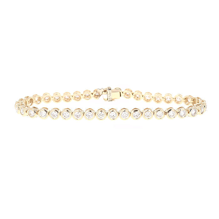 Ladies 14kt Yellow Gold 4.08cts Diamond Tennis Bracelet