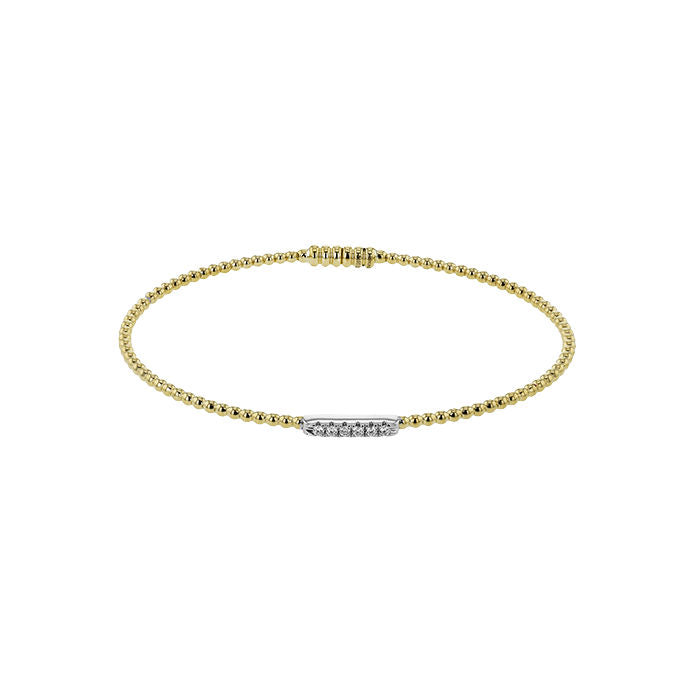 Ladies 18kt Two Tone Gold 0.08ct Diamond Bracelet by Simon G