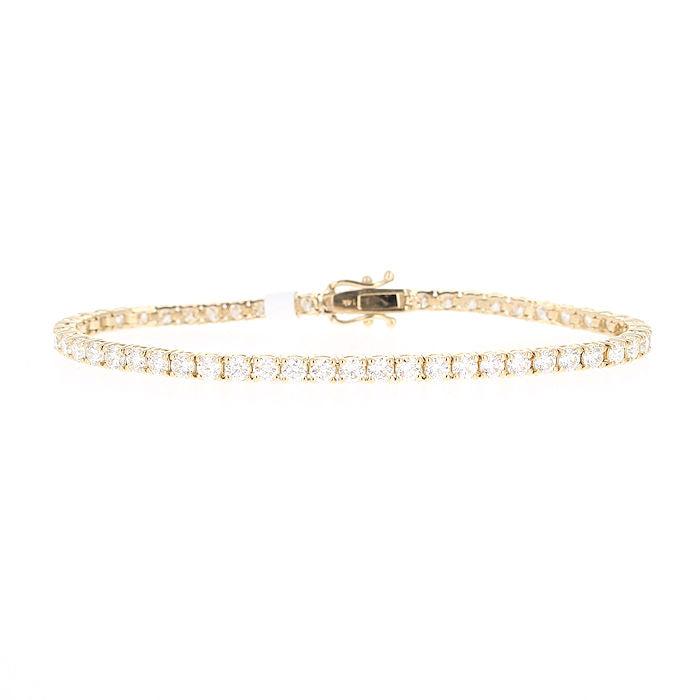 Ladies 14kt Yellow Gold 3.68cts Diamond Tennis Bracelet