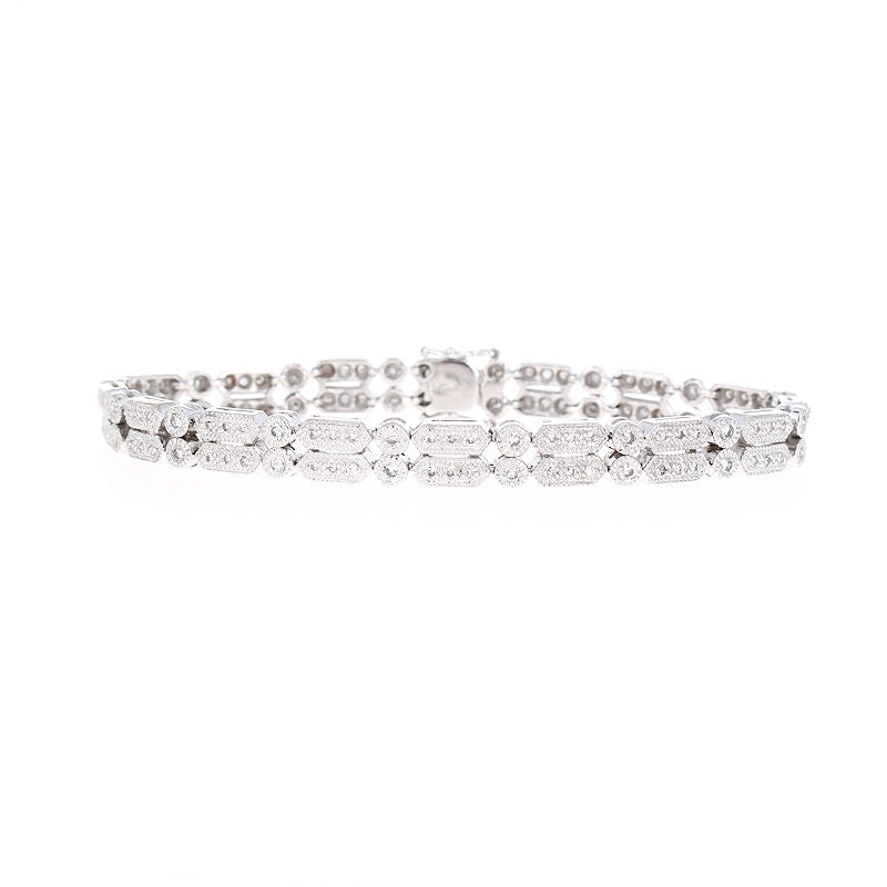 Ladies 14kt White Gold 1.75cts Diamond Bracelet