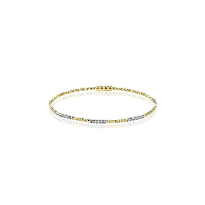 Ladies 18kt Yellow and White Gold Flexible 0.24ct Diamond Bracelet By Simon G