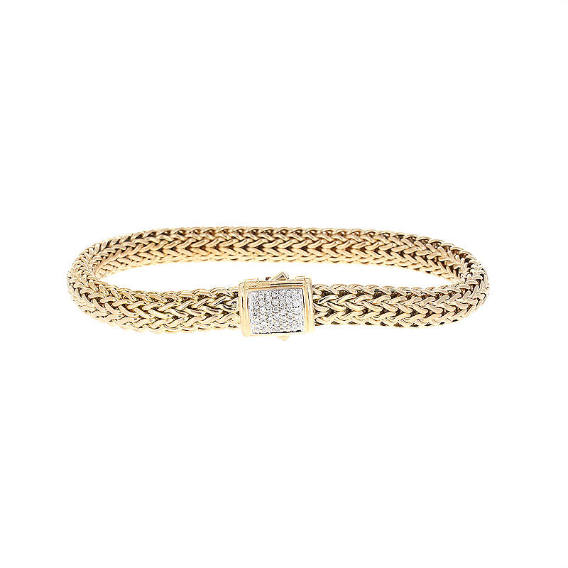 Ladies 18kt Yellow Gold 0.28cts Diamond Bracelet by John Hardy
