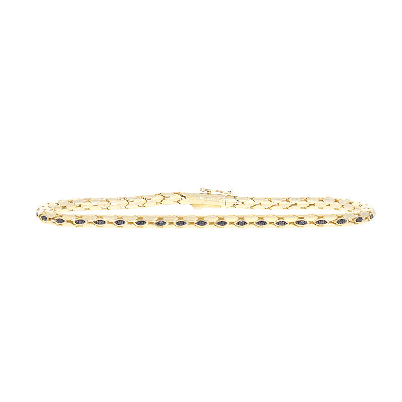 Mens 14kt Yellow Gold 0.24cts Black Diamond Bracelet By Simon G