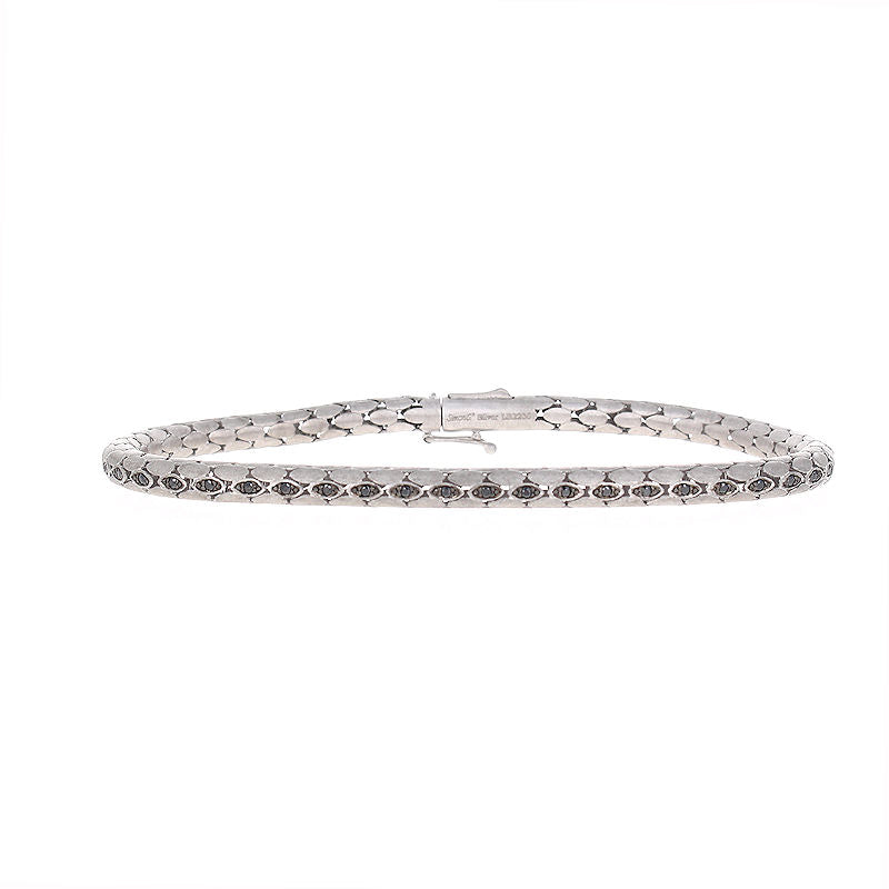Mens 14kt White Gold 0.37cts Black Diamond Bracelet By Simon G